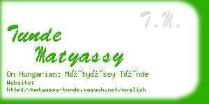 tunde matyassy business card